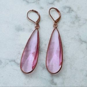 LUVLEIGH DESIGNS-Pale Pink & Rose Gold Earrings- Handmade in CA